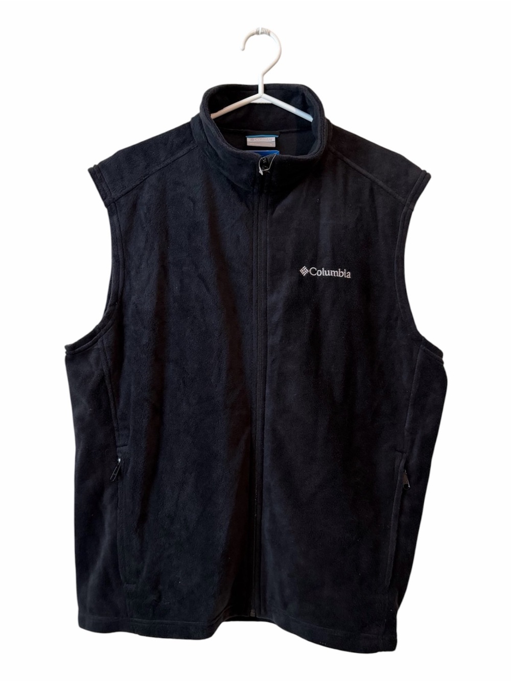 Columbia Men’s Black Fleece Vest with Embroidered Logo Large